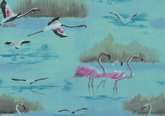 Flamingos, Aqua - Made to Measure Curtains - Image 8